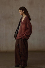 Spray-Painted V-Neck Pullover