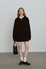 Henry Collar Cable Pullover Sweater