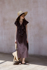 Ruffle Drape Sleeveless Dress