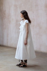 Ruffle Drape Sleeveless Dress