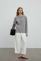 Split Seam Rolled Long Sleeve T-Shirt