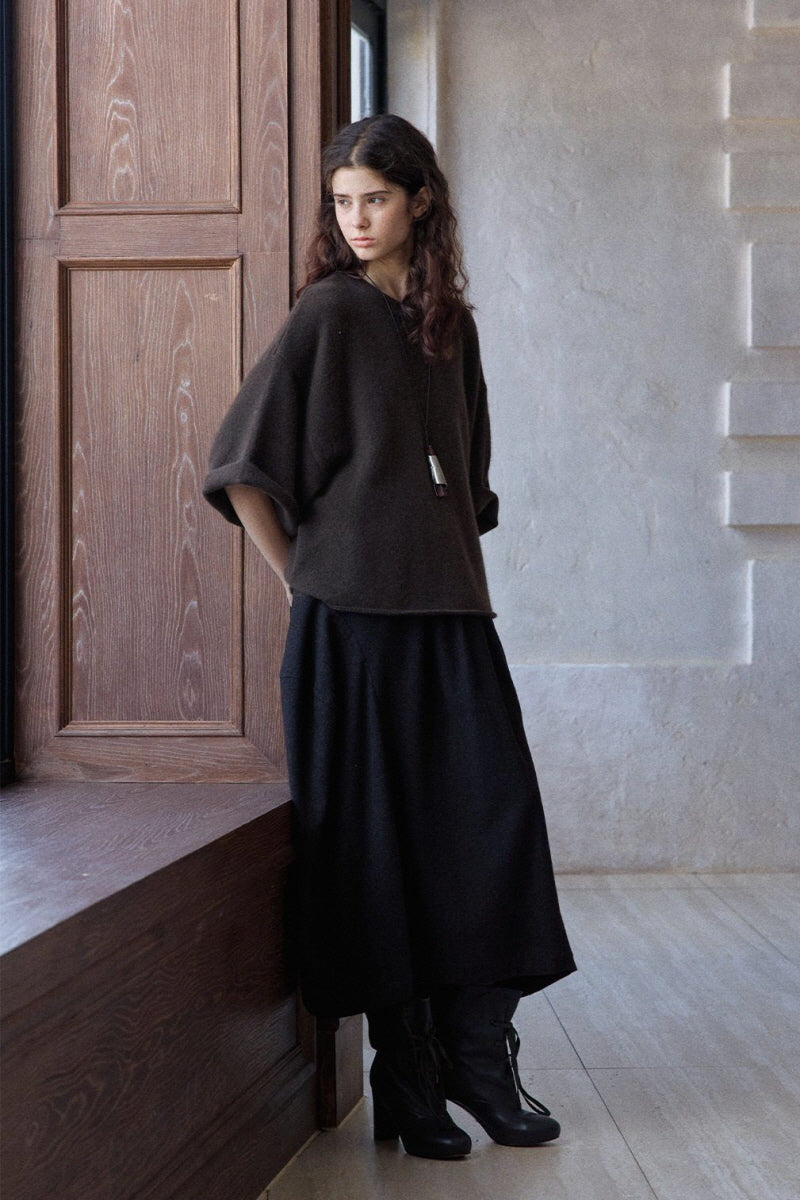 Lazy Loose Mid-Sleeve Pullover