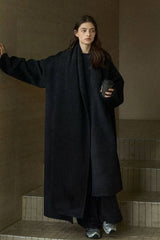 Oversized Tweed Wool Scarf