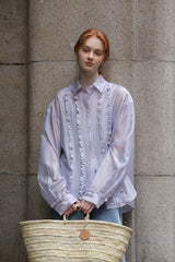 Ruffle Trim Loose Fit Shirt