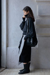 Asymmetric Layered Wrap Skirt