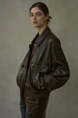 Distressed Loose Leather Jacket