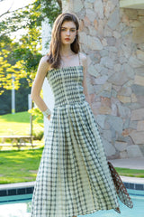 Pleated Slip Maxi Dress