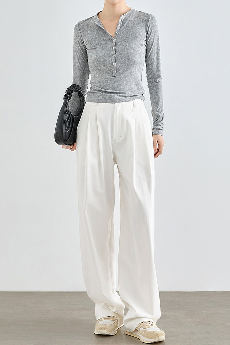 High-Waist Wide-Leg Suit Pants