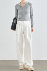 High-Waist Wide-Leg Suit Pants