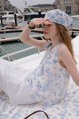 Lace-Up Floral Sleeveless Vest