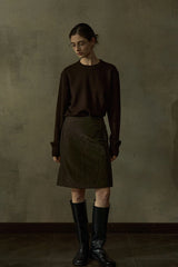 High-Waisted Padded A-Line Skirt