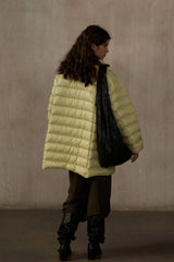 Cozy Collarless Quilted Down Jacket