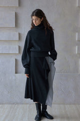 Relaxed Batwing Turtleneck Sweater