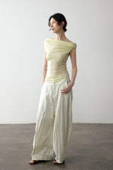 Draped Off-Shoulder Slim Top