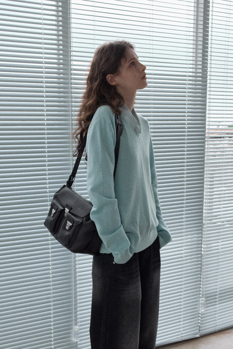 Rainbow After Rain V-Neck Pullover Sweater