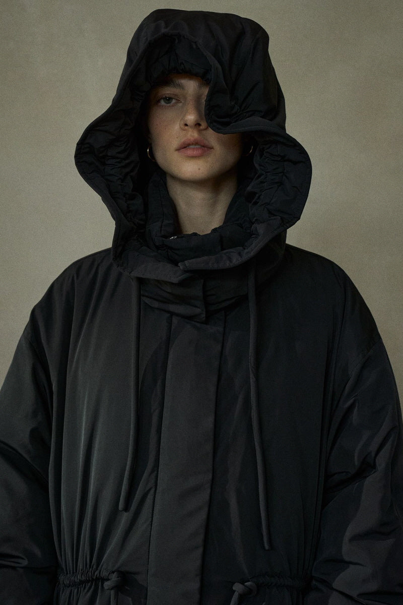 Detachable Bud-Hood Long Down Coat