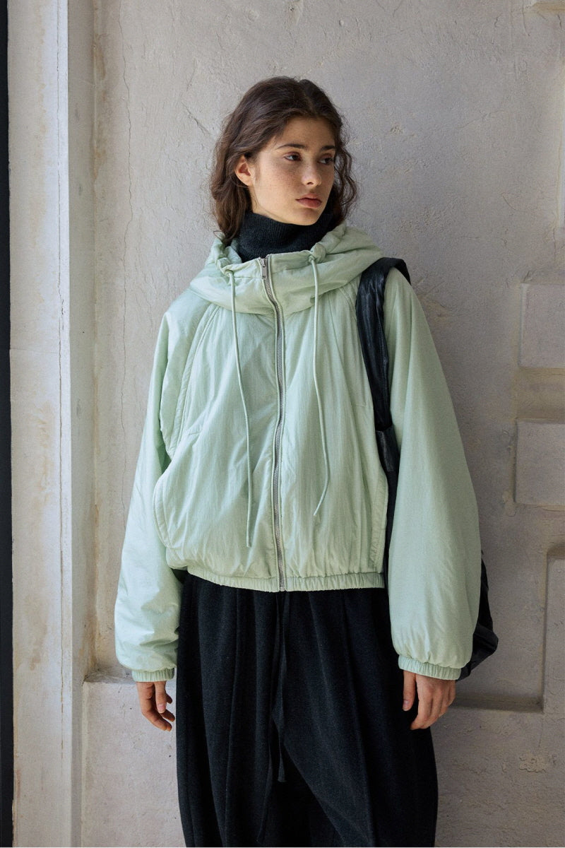 Simple Silhouette Hooded Jacket