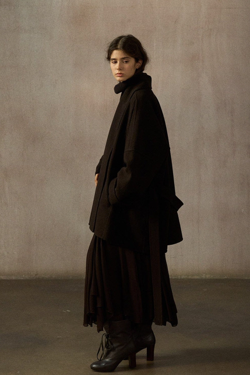 Batwing Reversible Belted Coat