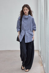 Bubble Striped Hooded Shirt