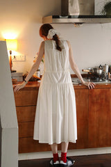 Drawstring V-Neck Sleeveless Long Dress
