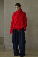 Contrast Turtleneck Sweater