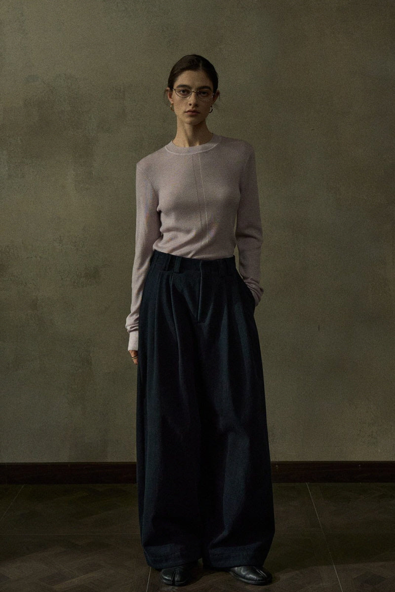 Ribbed Crew-Neck Base Top