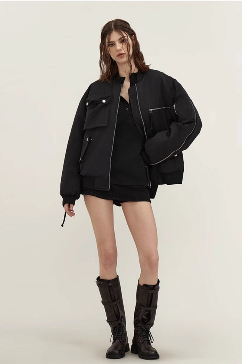 Pocket Zipper Baseball Jacket