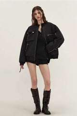 Pocket Zipper Baseball Jacket
