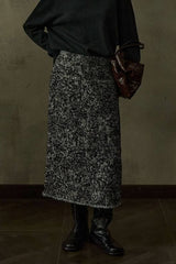 Jacquard Pattern Tweed Skirt