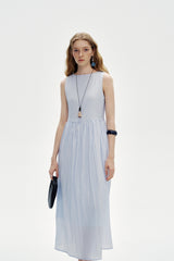 Three-Dimensional Pleated Sleeveless Dress