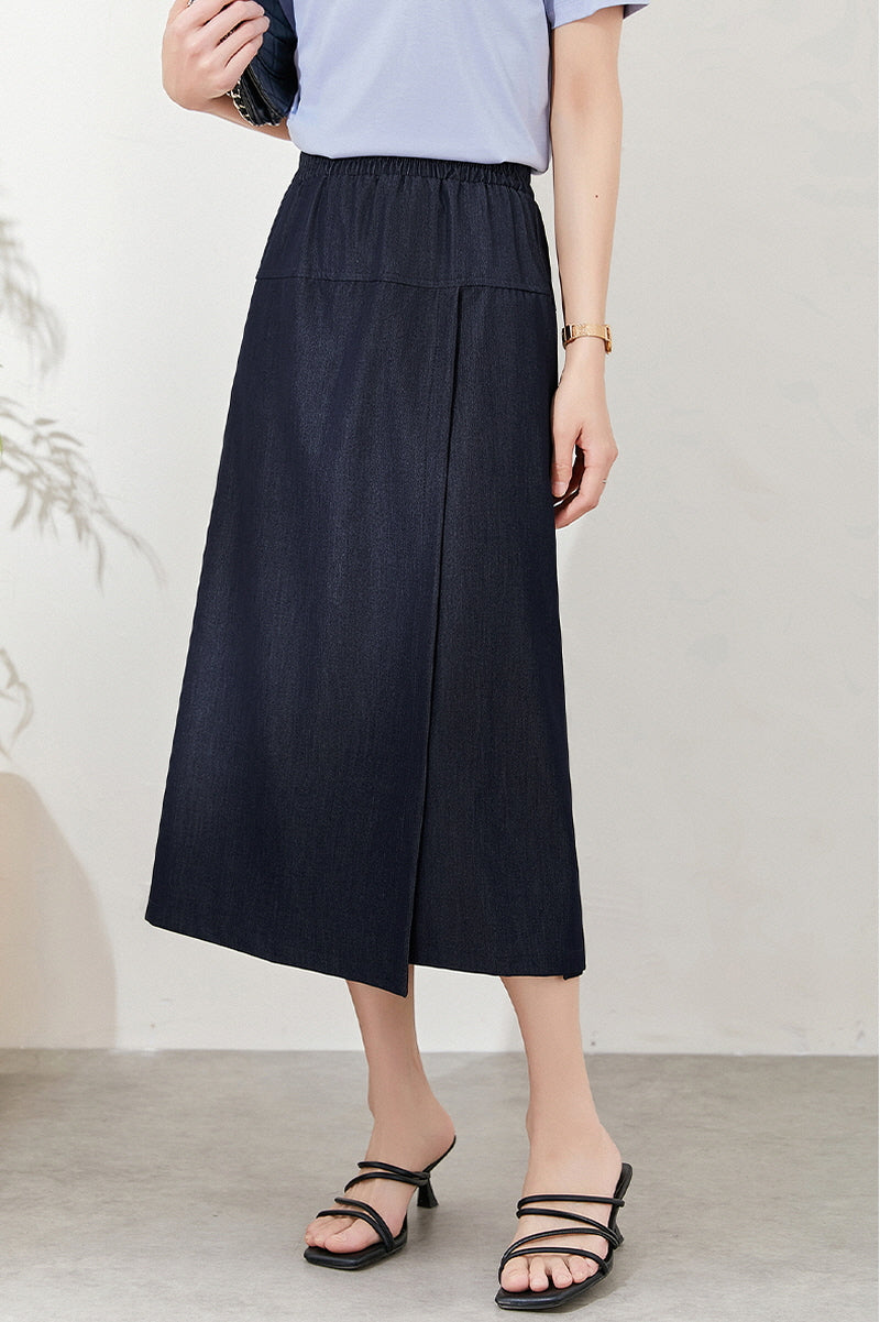 Draped Loose Wide-Leg Pants