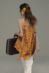 Irregular Check Camisole Top
