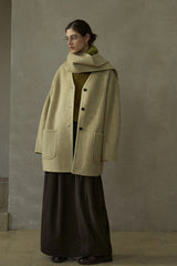 Reversible Tassel-Scarf Duffle Jacket