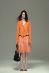 Press-Pleated A-Line Skirt