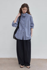 Bubble Striped Hooded Shirt