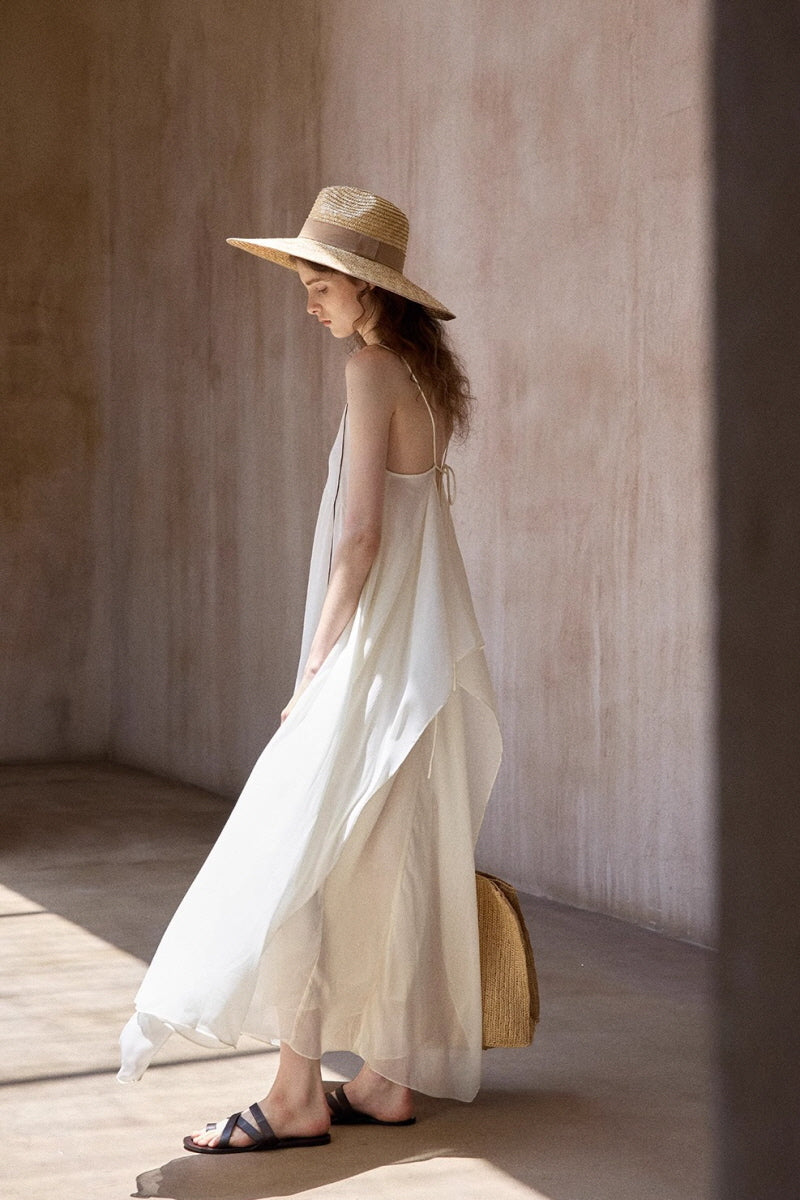 Irregular V-Neck Slip Dress