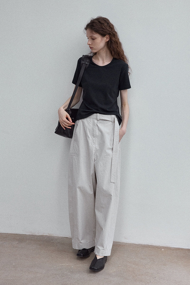 Relaxed Scimitar Wide-Leg Pants