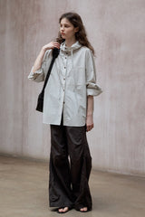 Bubble Striped Hooded Shirt