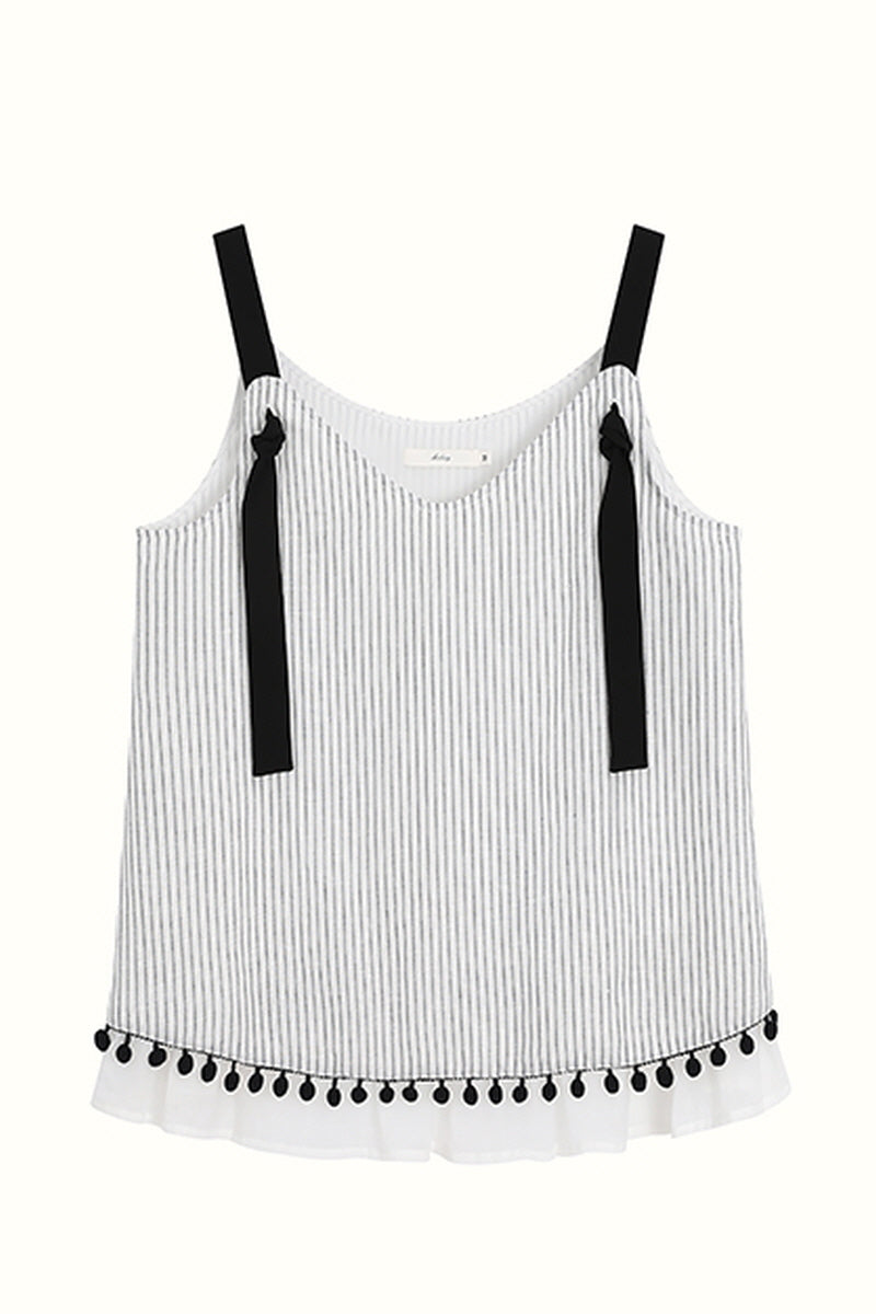 V-Neck Striped Camisole Top