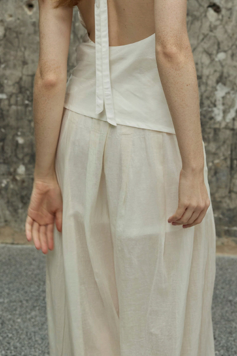 Draped Halterneck Swing Collar Camisole