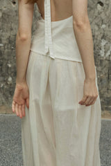 Draped Halterneck Swing Collar Camisole