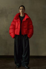 Stand-Up Collar Puff Silhouette Down Jacket