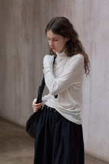 Semi-Turtleneck Knitted Sweater