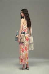 Bias-Cut Bohemian Pattern Slip Dress