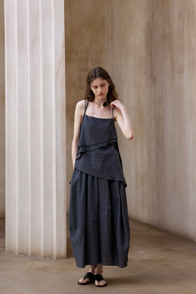 Striped Irregular Bud Skirt