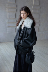 Detachable Fur Collar Bomber Jacket
