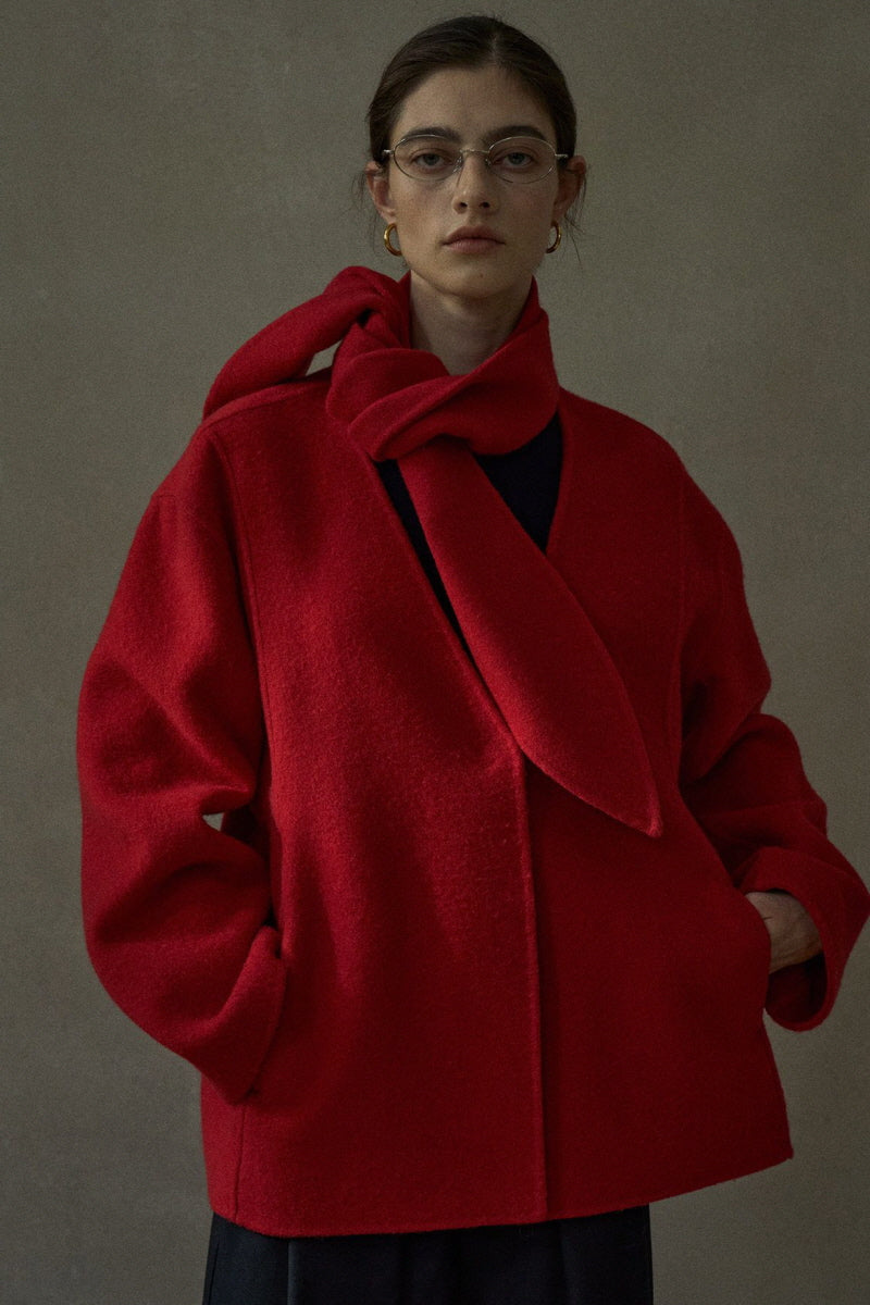 Rabbit Ear Scarf Reversible Jacket