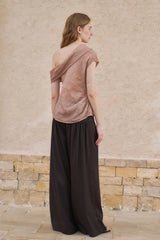 Asymmetrical Pinched-Pleat Lapel Vest