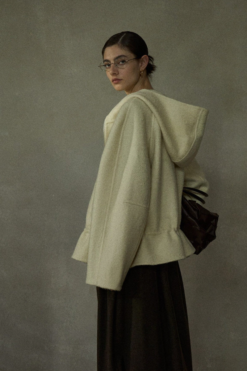 Reversible Hooded Open-Placket Jacket