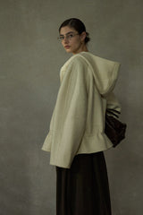 Reversible Hooded Open-Placket Jacket